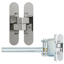 Anselmi Invisible Hinge<br />AN 108 3D SC45 Kit AN044 - Anselmi Self-Closing Hinge System - Satin Nickel, includes one AN 108 self closing hinge with two AN 160 hinges